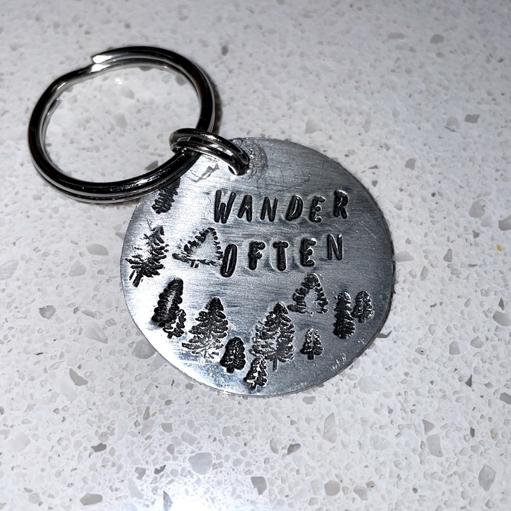 Hand Stamped Aluminum Keychain